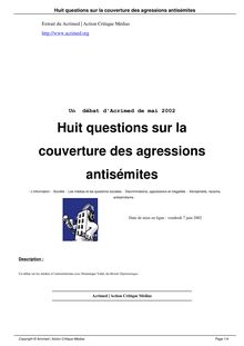 Huit questions sur la couverture des agressions antisémites