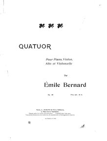 Partition violoncelle, Piano quatuor, Op.50, C minor, Bernard, Émile