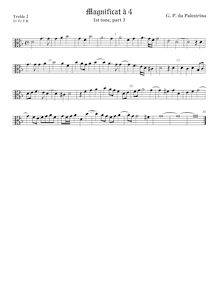 Partition aigu 2 viole de gambe, alto clef, Magnificat Primi Toni par Giovanni Pierluigi da Palestrina