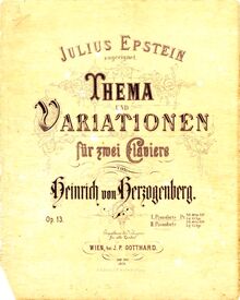 Partition couverture couleur, Thema und Variationen, Op.13, Herzogenberg, Heinrich von