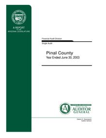 Pinal County June 30, 2003 Single Audit Report