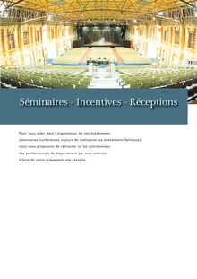 Séminaires - Incentives - Réceptions