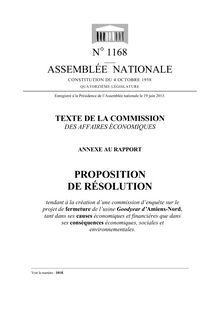 Texte de la Commission des Affaires Economiques - projet de fermeture de l’usine Goodyear d’Amiens-Nord