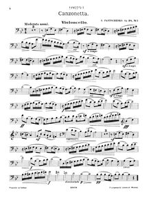 Partition de violoncelle, 2 pièces pour violoncelle et Piano par Semyon Panchenko