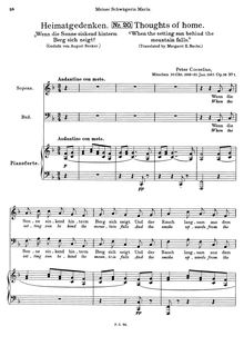 Partition No.1 - Heimatgedenken, Duette für Sopran und basse, Op.16