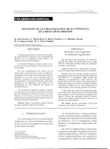 REVISION DE LA ORGANIZACION DE LA CONSULTA DE LARGO TRATAMIENTO (Revision of the Long TermConsultation Organization)