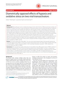 Diametrically opposed effects of hypoxia and oxidative stress on two viral transactivators