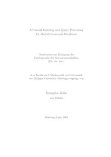 Advanced indexing and query processing for multidimensional databases [Elektronische Ressource] / vorgelegt von Evangelos Dellis