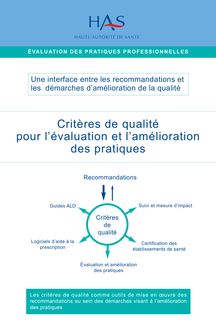 Elaboration de critères de qualité pour l évaluation et l amélioration des pratiques professionnelles - CEAP brochure