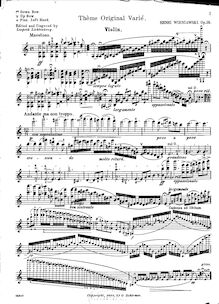 Partition de violon, Theme original varié, Variations on an Original Theme