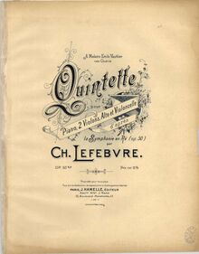 Partition couverture couleur, Piano quintette, Quintette pour piano, 2 violons, alto et violoncelle d’après la Symphonie en ré (op. 50), Op. 50bis, par Ch. Lefebvre