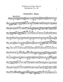 Partition violoncelles / Basses, Symphony No.26, Overture, E♭ major par Wolfgang Amadeus Mozart