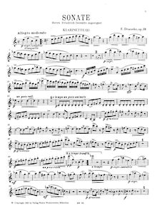 Partition clarinette , partie, Klarinettensonate, Clarinet Sonata