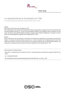 La néerlandicité de la Constitution de 1798 - article ; n°1 ; vol.326, pg 43-52