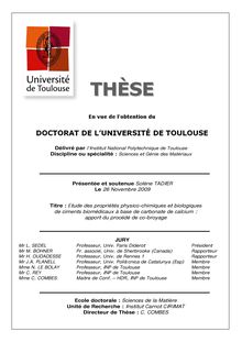 Délivré par l Institut National Polytechnique de Toulouse Discipline ou spécialité Sciences et Génie des Matériaux