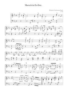 Partition complète, Marsch en Es-Dur, E♭ major, Bach, Wilhelm Friedemann
