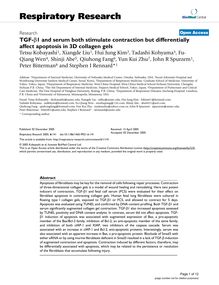 TGF-β1 and serum both stimulate contraction but differentially affect apoptosis in 3D collagen gels