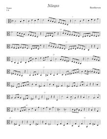 Partition ténor viole de gambe, alto clef, Duo pour 2 flûtes, Allegro and Minuet