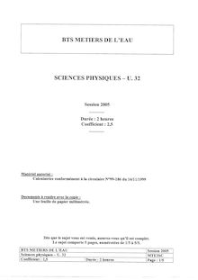 Btseau sciences physiques  2005 sciences physiques