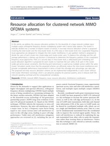 Resource allocation for clustered network MIMO OFDMA systems