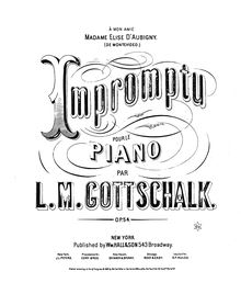 Partition complète, Impromptu, Op.54, Gottschalk, Louis Moreau
