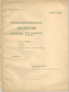 Partition couverture couleur, corde quatuor, Op.24, C major, Seitz, Albert