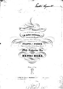 Partition complète, Variations brillantes sur O dolce concento, Herz, Henri