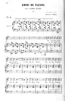 Partition complète (G major: haut voix et piano), Envoi de fleurs
