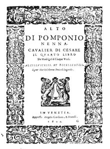 Partition Alto, Madrigali a 5 voci, Libro 4, Nenna, Pomponio