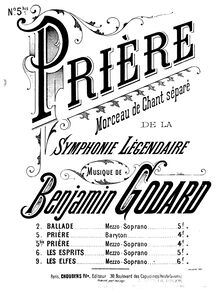 Partition complète, Symphonie légendaire, Godard, Benjamin