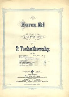 Partition Cover,  No.1, D minor, Tchaikovsky, Pyotr