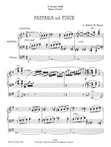 Partition complète, Fantasia et Fugue, G major, Parry, Charles Hubert Hastings