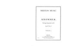 Partition parties complètes, 3 corde quatuors, Op.85, Krommer, Franz par Franz Krommer