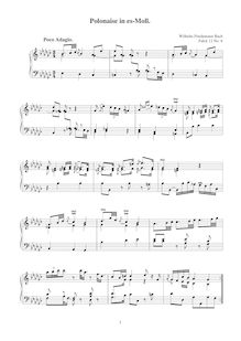 Partition No.6 en E♭ minor, 12 Polonaises, F.12, Bach, Wilhelm Friedemann