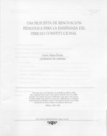 Una propuesta de renovación pedagógica para la enseñanza del Derecho Constitucional