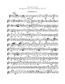 Partition clarinettes 1, 2 (en A, B♭), Symphony No.9, Symfonie č.9, Z nového světa, From the New World