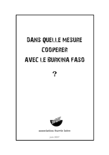 DANS QUELLE MESURE COOPERER AVEC LE BURKINA FASO