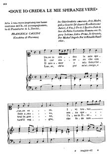 Partition complète, Primo Libro della Musiche, Caccini, Francesca par Francesca Caccini