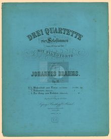 Partition complète, 3 quatuors, 3 Quartetten, Brahms, Johannes