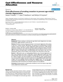 Cost-effectiveness of smoking cessation to prevent age-related macular degeneration