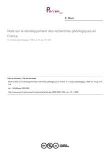 Note sur le développement des recherches pédologiques en France - article ; n°1 ; vol.10, pg 311-316