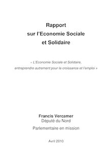 Rapport sur l économie sociale et solidaire - L économie sociale et solidaire,entreprendre autrement pour la croissance et l emploi