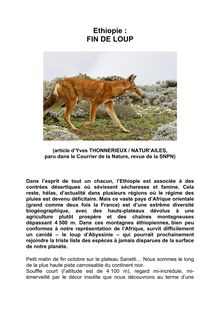 Le loup d Abyssinie - Article
