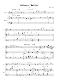 Partition , Langsam, partition complète, Sonate für Violine und Klavier  Frühling 