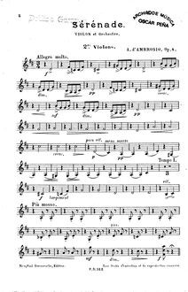Partition violon II, Sérénade pour Violon, Op.4, Serenade for Violin and Orchestra