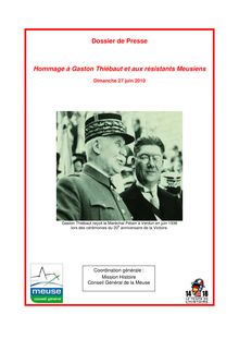 Dossier de presse -  Gaston Thiébaut pour PDF