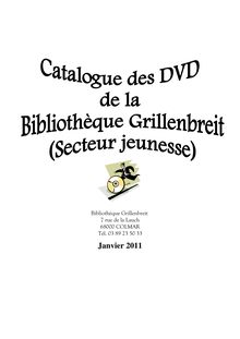 Catalogue DVD Grillenbreit jeunesse