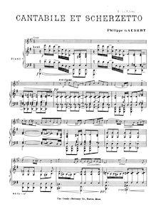 Partition de piano, Cantabile et scherzetto, Gaubert, Philippe