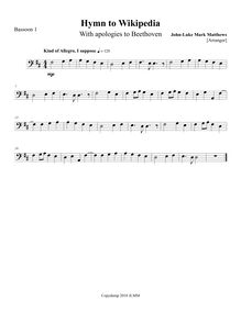 Partition basson 1, Hymn to Wikipedia, D major, Matthews, John-Luke Mark