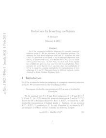 Reductions for branching coefficients